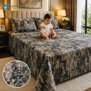 Premium TIMBER Waterproof Bedsheet | Super Soft King Size 7*8′ With Standard Pillow Covers