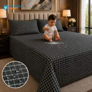 Eclips 100% Waterproof Bedsheet | King Size 7*8′ With Standard Pillow Covers